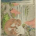 Ichikawa Danjūrō VIII (八代目市川団十郎) as the White-pawed monkey (<i>Tejiro no saru</i> - 手白ノ猿) and Ichikawa Shinnosuke III (市川新之助) as the small monkey (小ざる) - center panel of a triptych of a dance play <i>Hana to Mimasu Itoshitsu no Moji</i> [花三升恋いの字] within the larger play, <i>Gohiiki o Hiku Ya Tsunazaka</i> (常磐津 御摂曳綱坂)