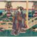 <i>Wind</i> (<i>Kaze</i> - 風) triptych from the series <i>Modern Flowers and Birds, Wind, and Moon</i> 
(Jisei kachō-fūgetsu - 時世花鳥風月) - Rustic Genji theme