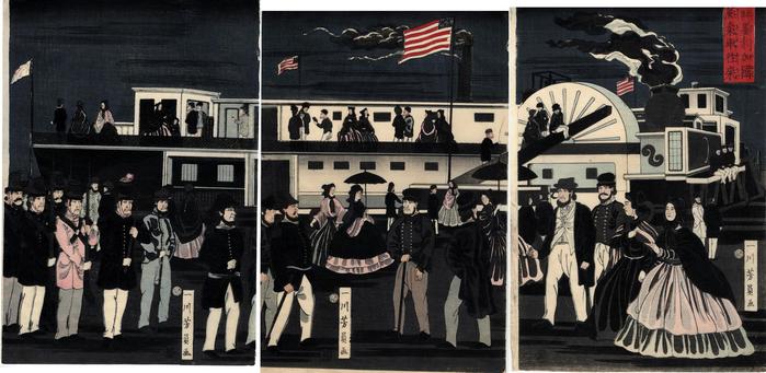 <i>Transit of an American Steam Locomotive</i> (<i>Amerika koku jōkisha ōrai</i> - 亜墨利加国蒸気者往来)
