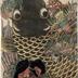 Tengu and carp - left panel of a diptych