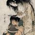 Yamauba shaving Kintarō's head [山姥と金太郎　かみそり]