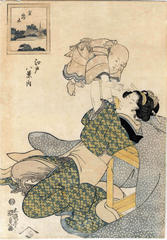 Mother and child: Kinryūzan (金竜山) from the series <i>Eight Views of Edo</i> (<i>Edo hakkei no uchi</i> - 江戸八景ノ内)