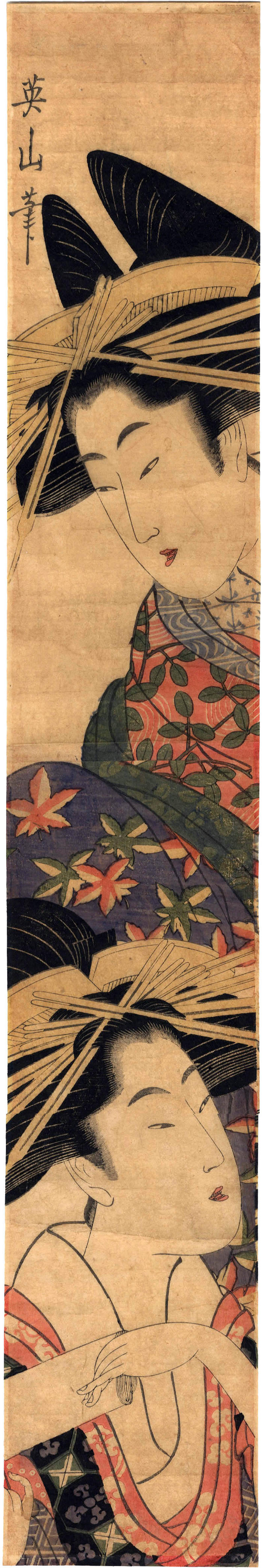 <i>Hashira-e</i> of two elegant courtesans