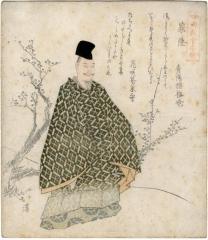 Fujiwara no Ietaka [藤原家隆] from the series <i>A Series for Those Who Still Have Their Teeth</i> (<i>Shōshikai Bantsuzuki</i> - 尚歯会番続)