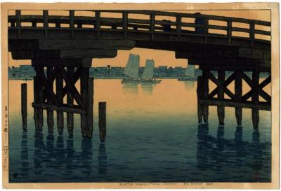 The Kaminohashi, Fukagawa, Tokyo (<i>Tōkyō Kaminohashi</i> - 深川上の橋) from the series<i> Twelve Scenes of Tokyo</i> (<i>Tōkyō jūnidai</i> - 東京十二題)　